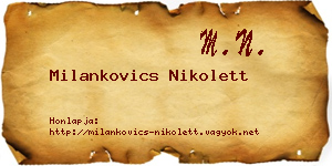 Milankovics Nikolett névjegykártya