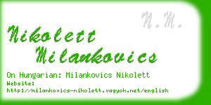 nikolett milankovics business card
